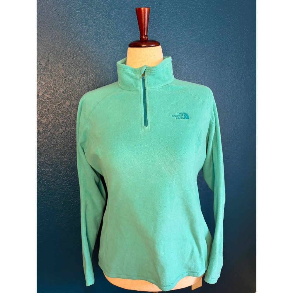 The North Face TKA 100 Fleece Quarter Zip Pullover Teal Womens Small